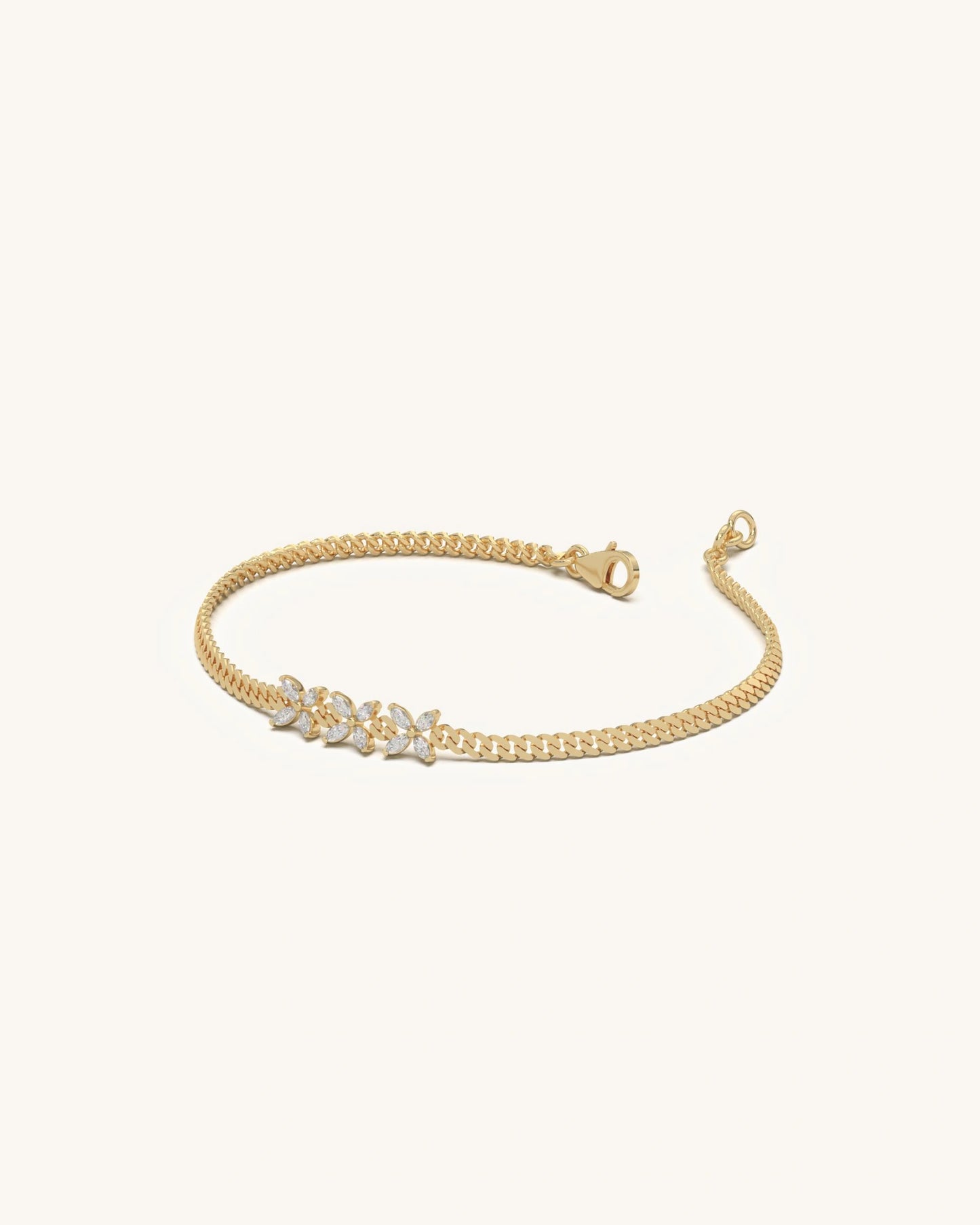 Triple Flower Sparkle Bracelet
