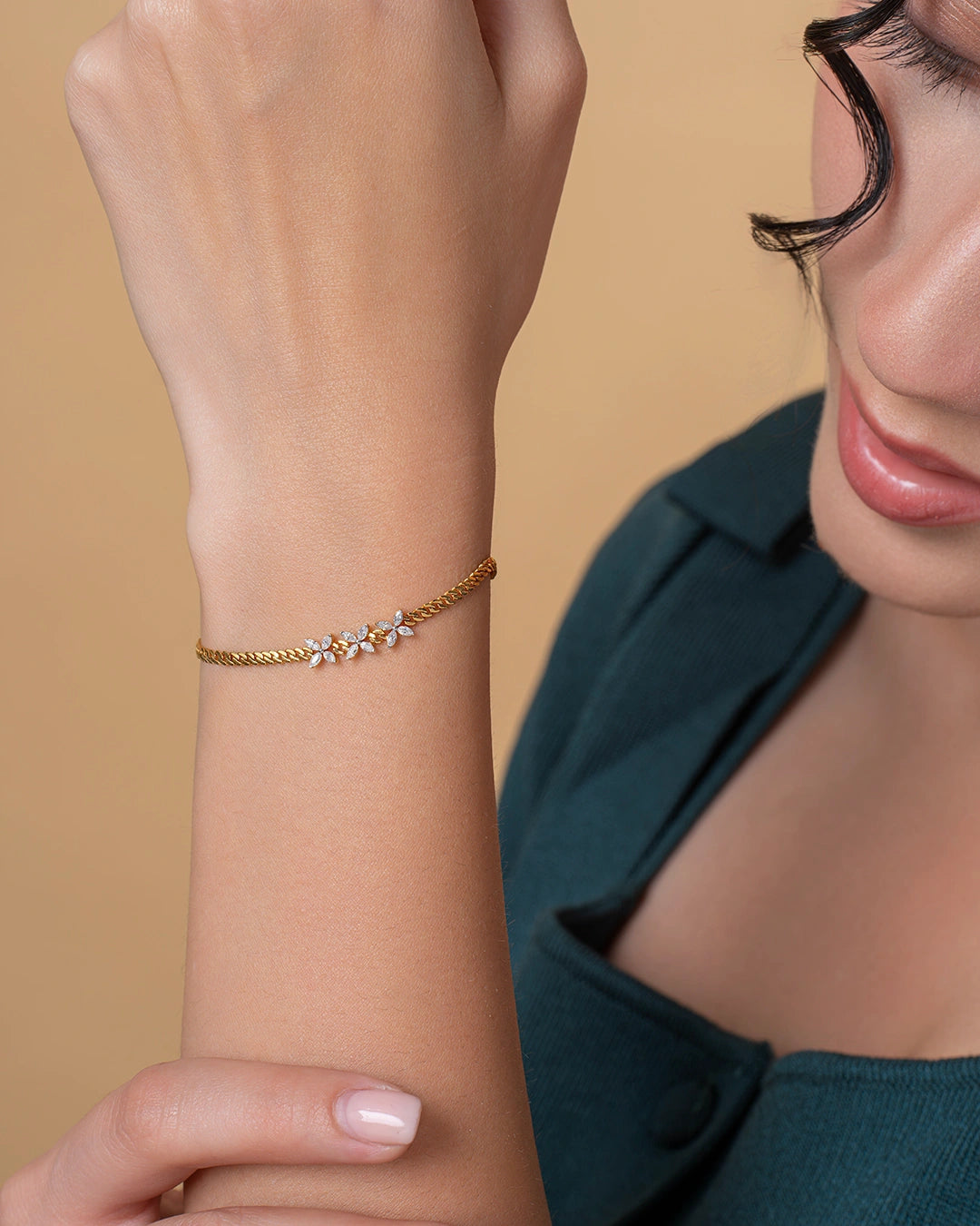 Triple Flower Sparkle Bracelet