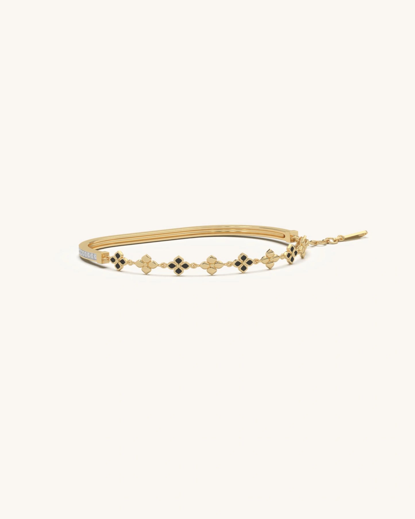 Clover Noir & Pavé Bracelet