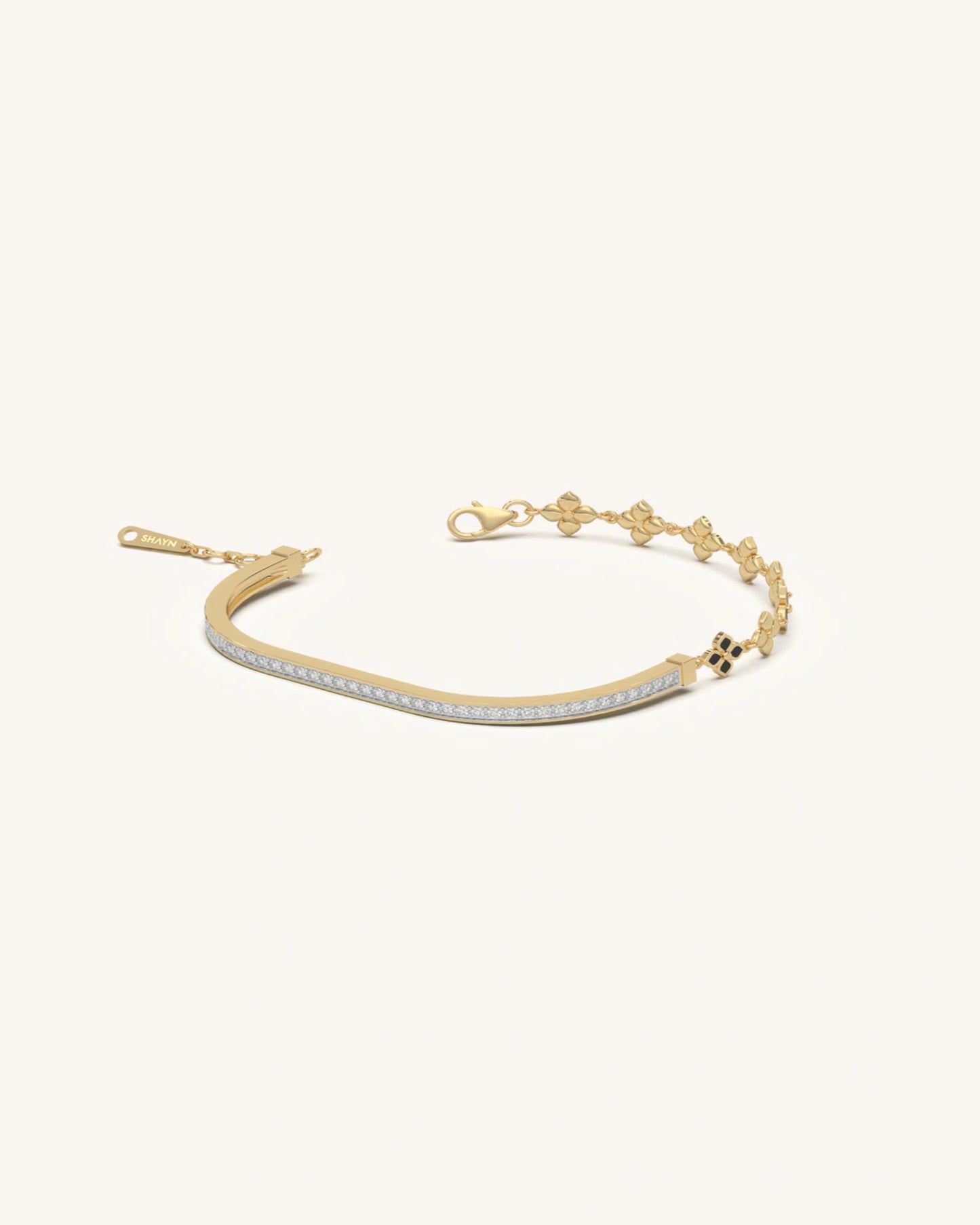 Clover Noir & Pavé Bracelet