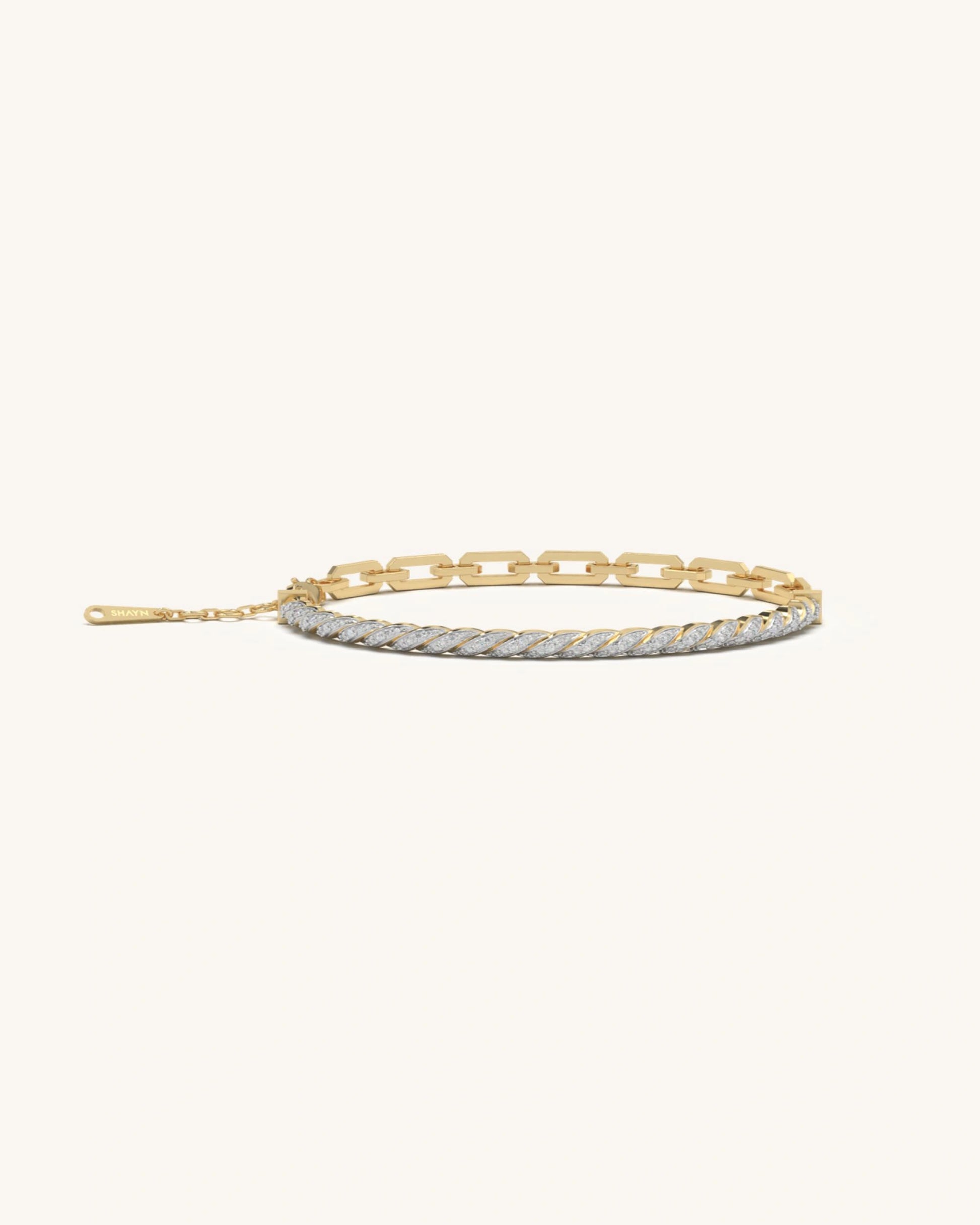 Link bracelet 925 sterling silver 18KT gold vermeil reversible rope and chain design