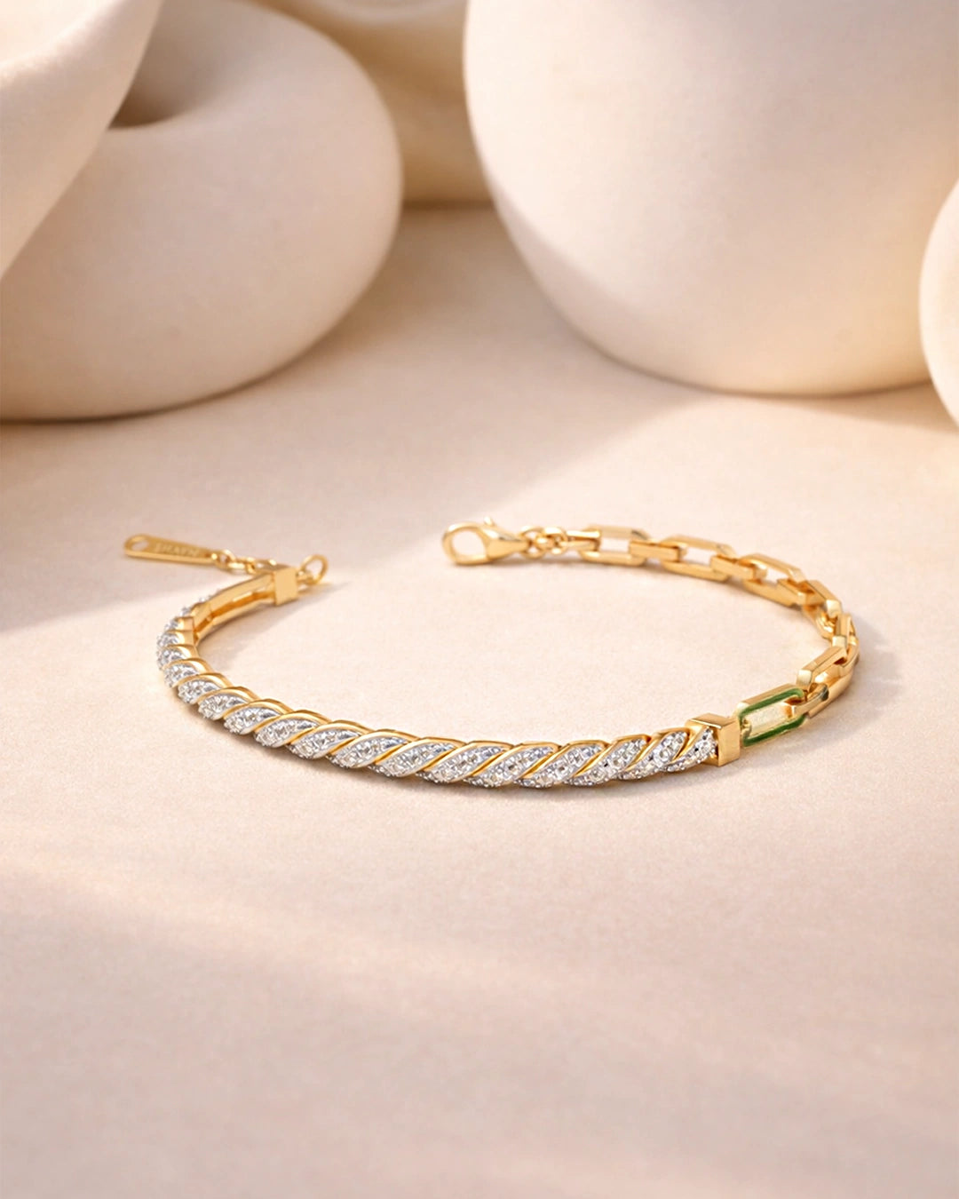 Twisted Rope & Link Bracelet