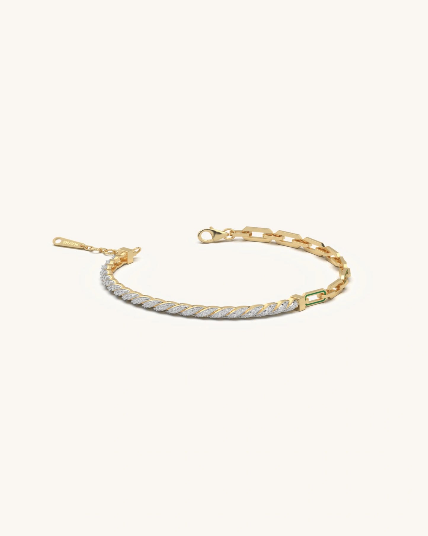 Twisted Rope & Link Bracelet