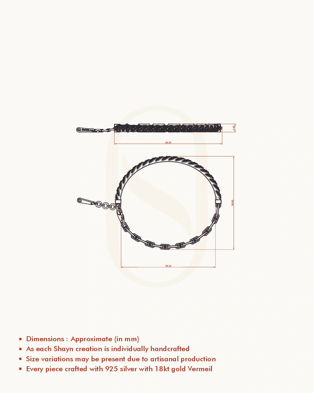 Twisted Rope & Link Bracelet