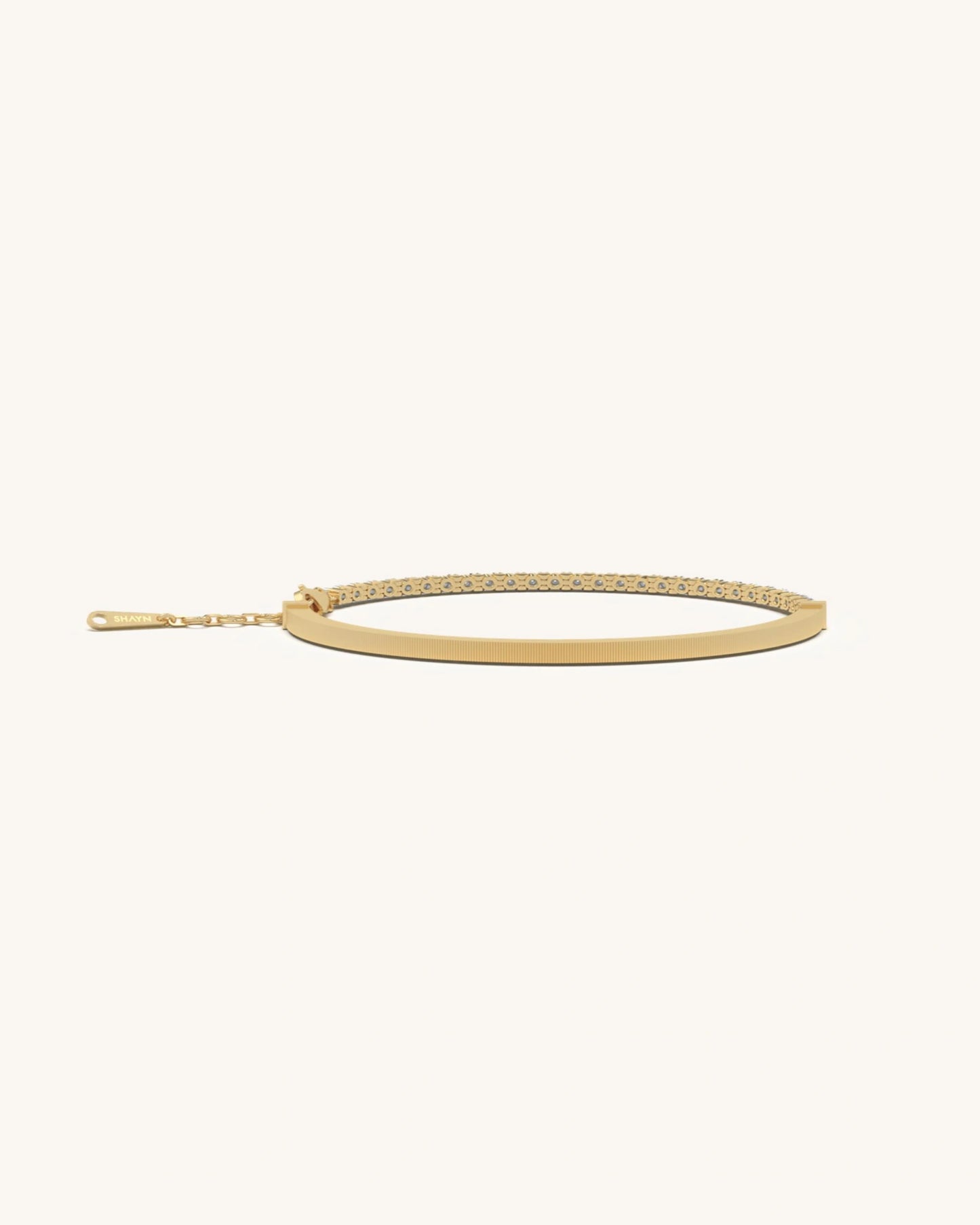 Gold bracelet for women 925 sterling silver 18KT gold vermeil reversible pavé tennis chain design