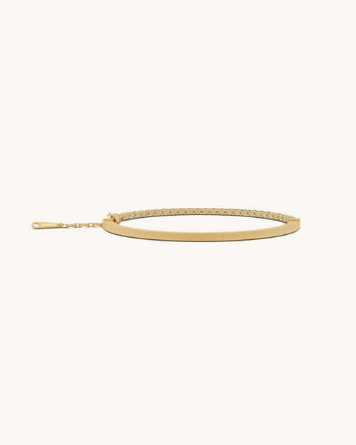 Gold bracelet for women 925 sterling silver 18KT gold vermeil reversible pavé tennis chain design