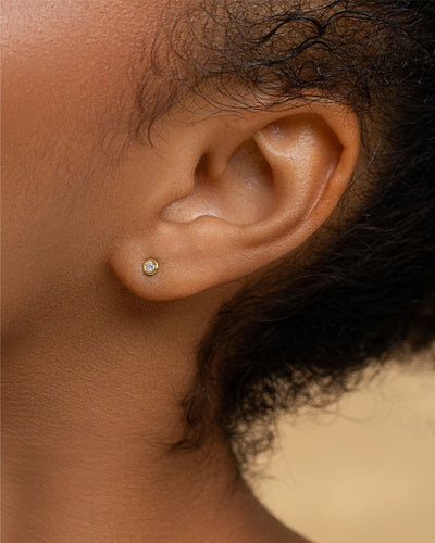 Tiny Diamond Stud Earrings
