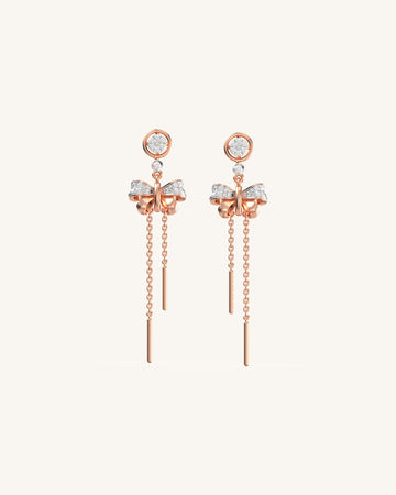 Dazzling Bow Diamond Danglers