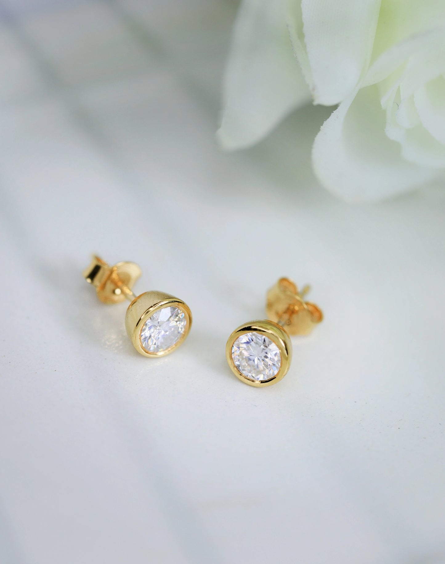 Tiny Diamond Stud Earrings