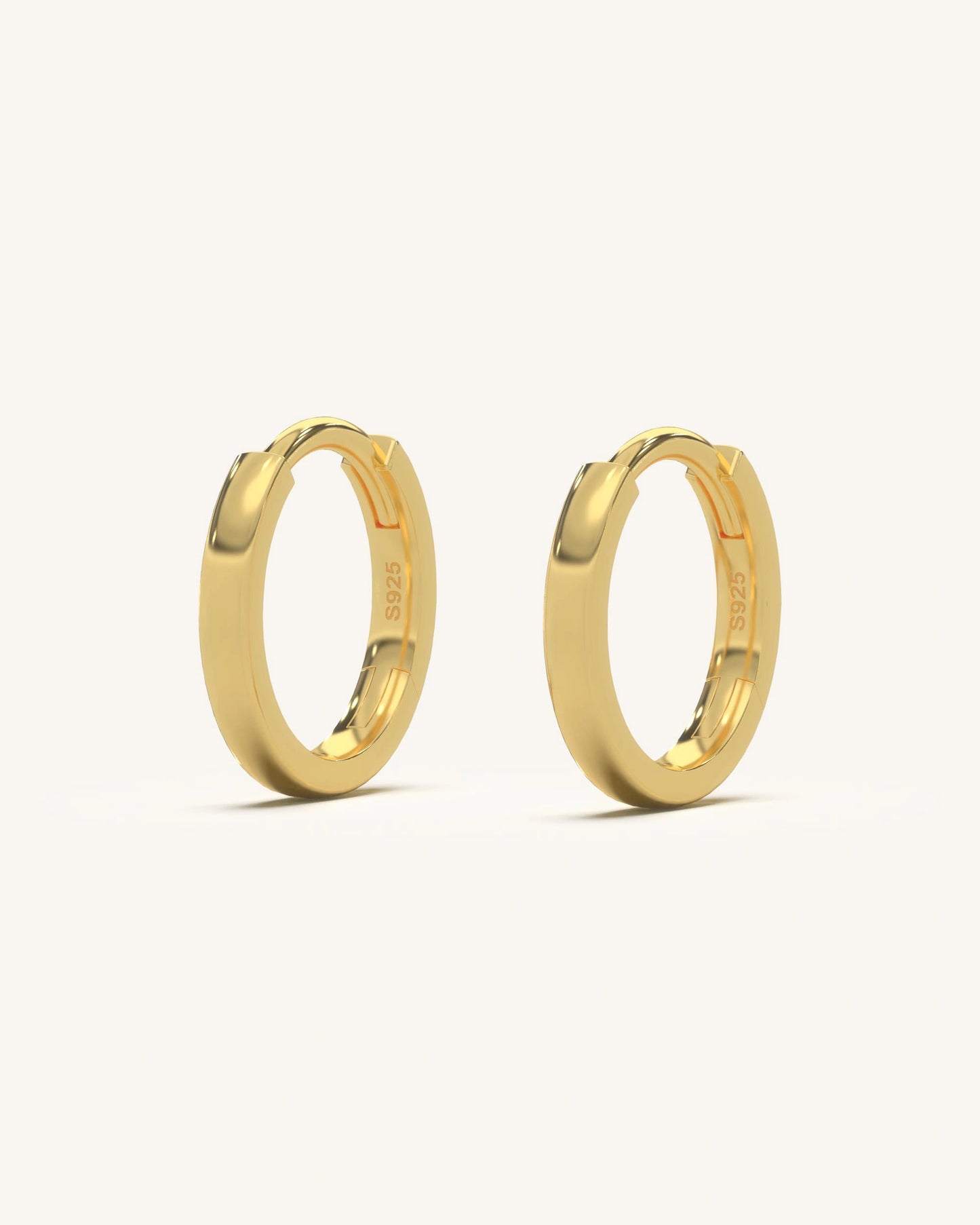 Simple Gold Plated Silver Hoops
