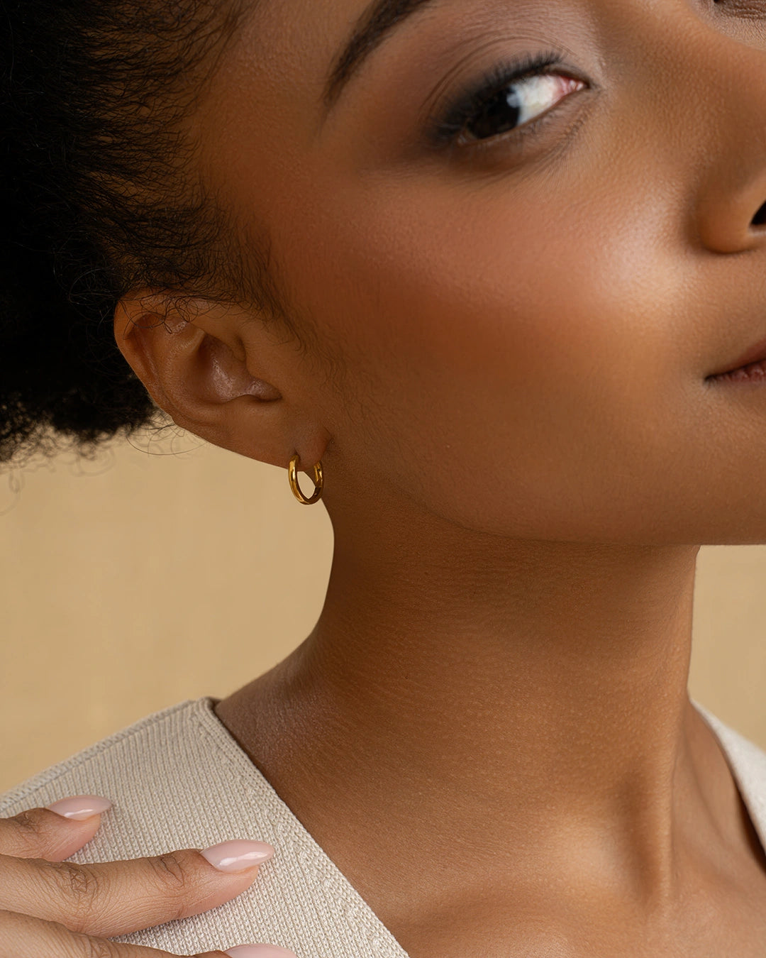 Simple Gold Plated Silver Hoops