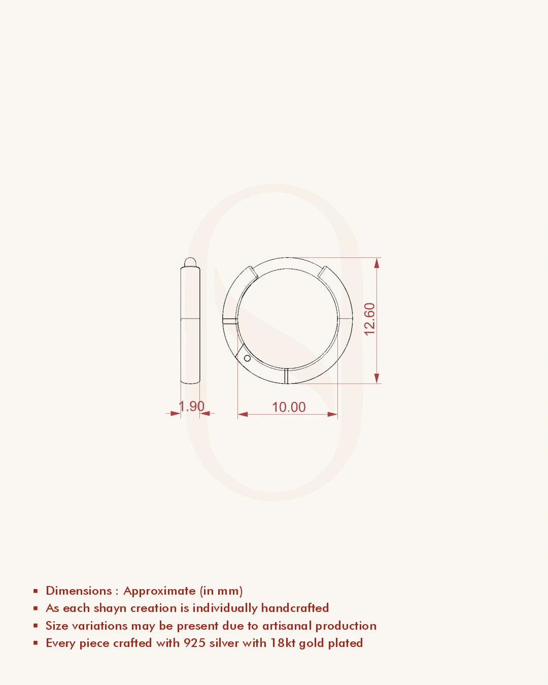 Simple Gold Plated Silver Hoops