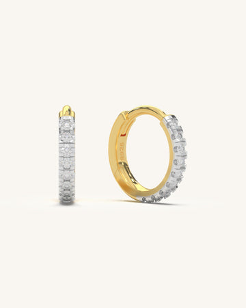 Diamond Lined Hoops