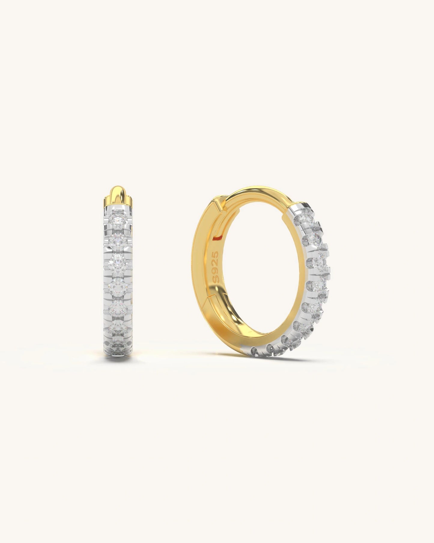 Diamond Lined Hoops