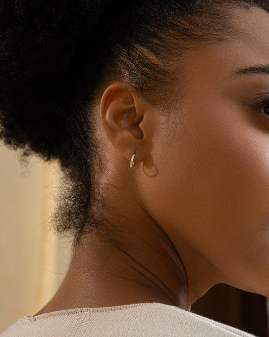 Diamond Lined Hoops