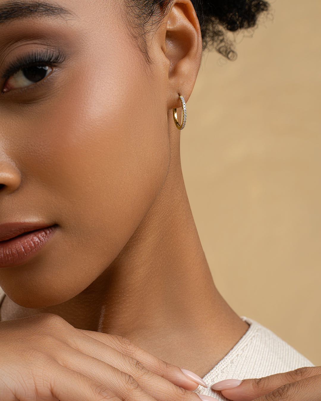Half Diamond Hoops