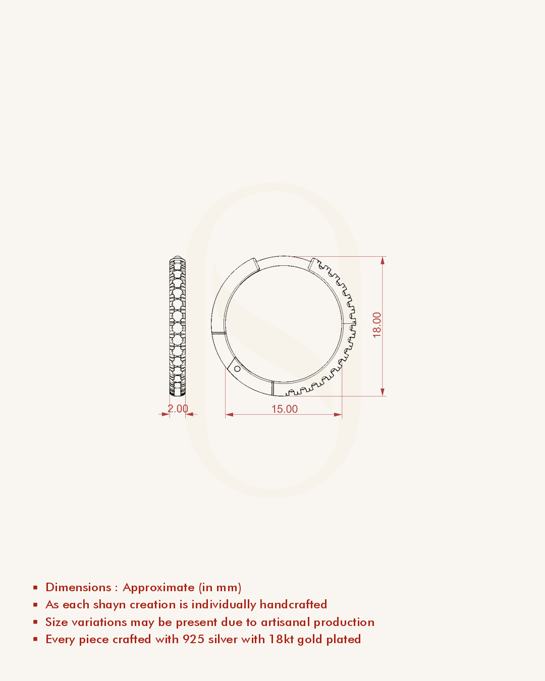 Half Diamond Hoops