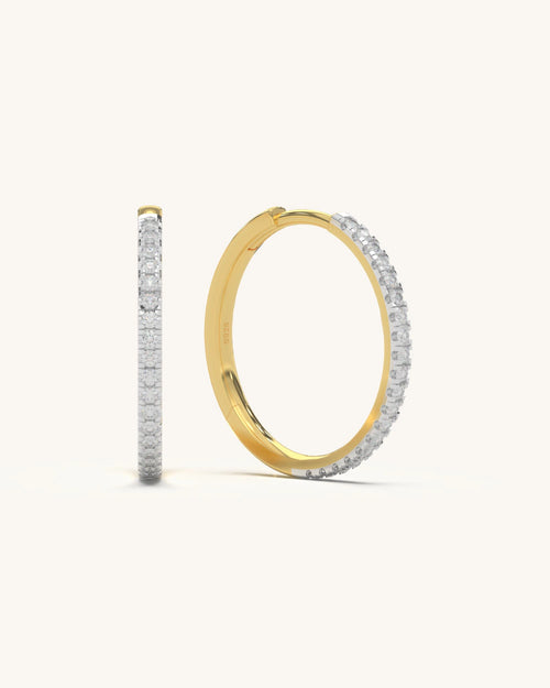 Diamond Lined Hoops