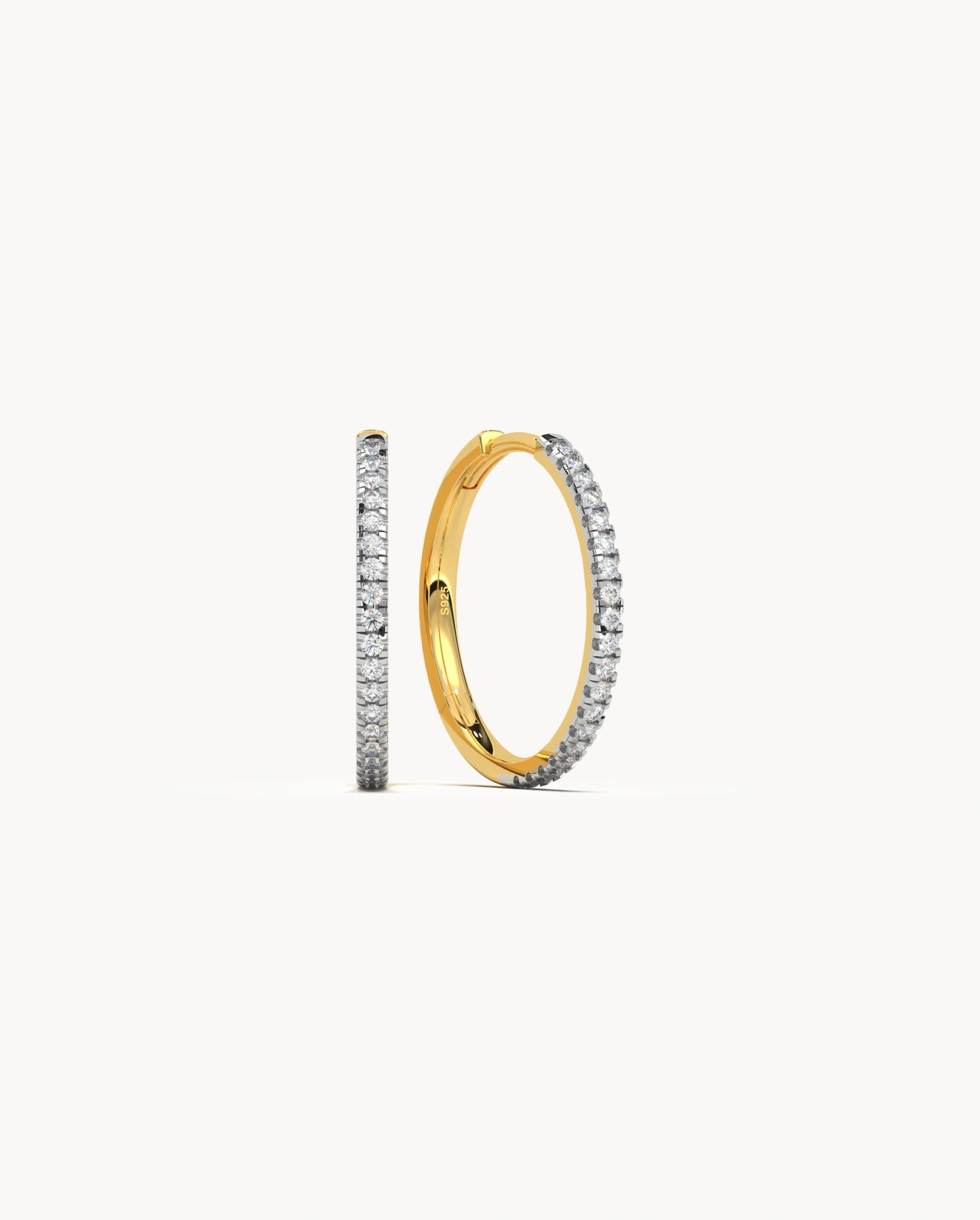 Diamond Lined Hoops