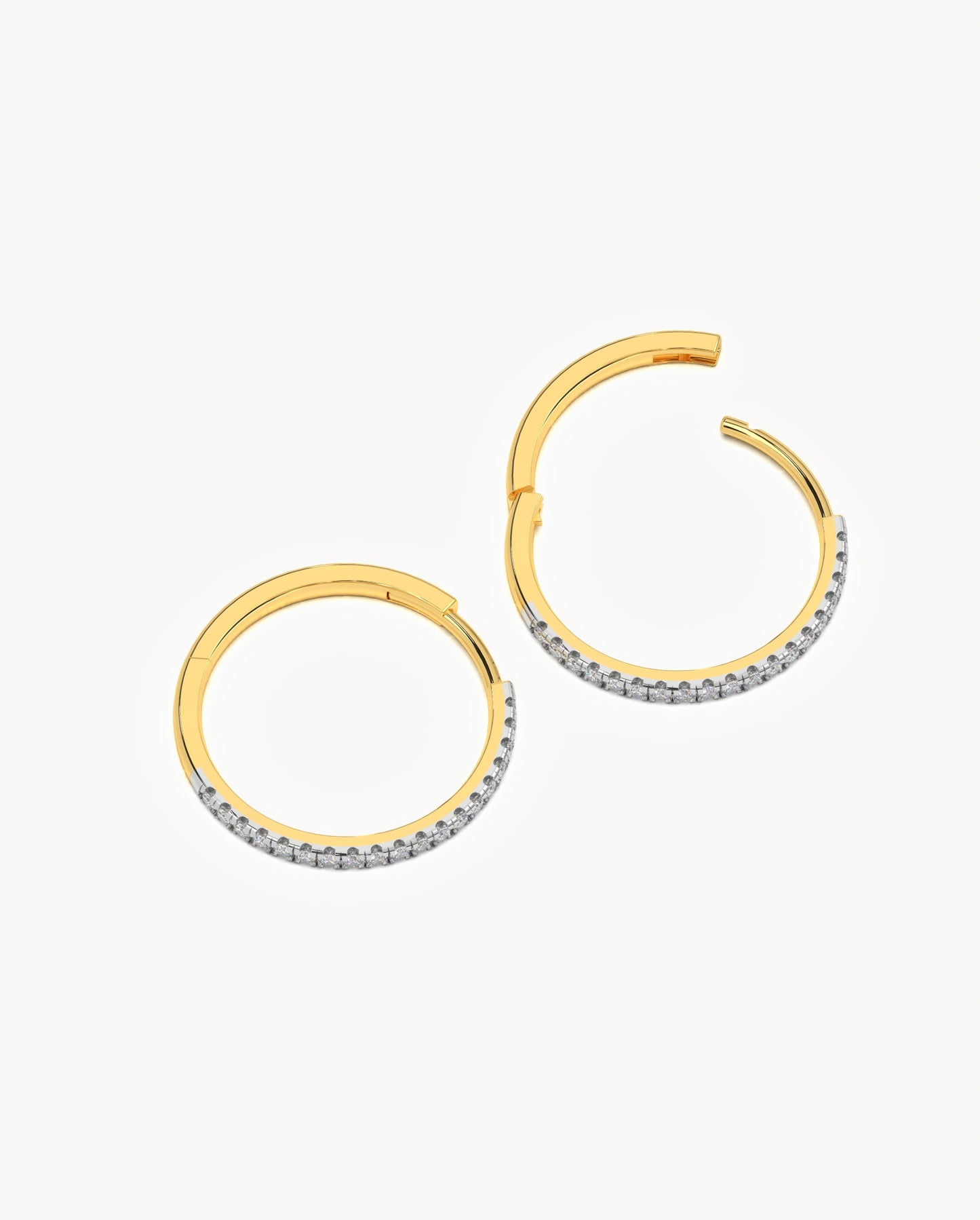 Diamond Lined Hoops