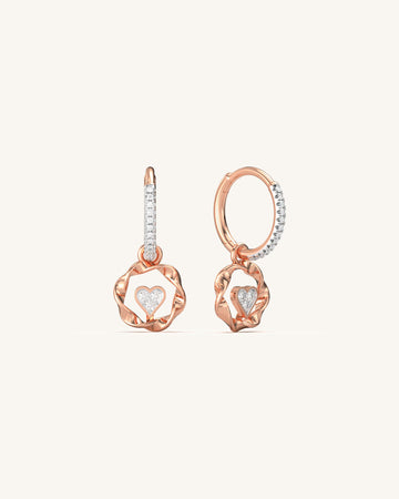 Radiant Heart diamond Hoops