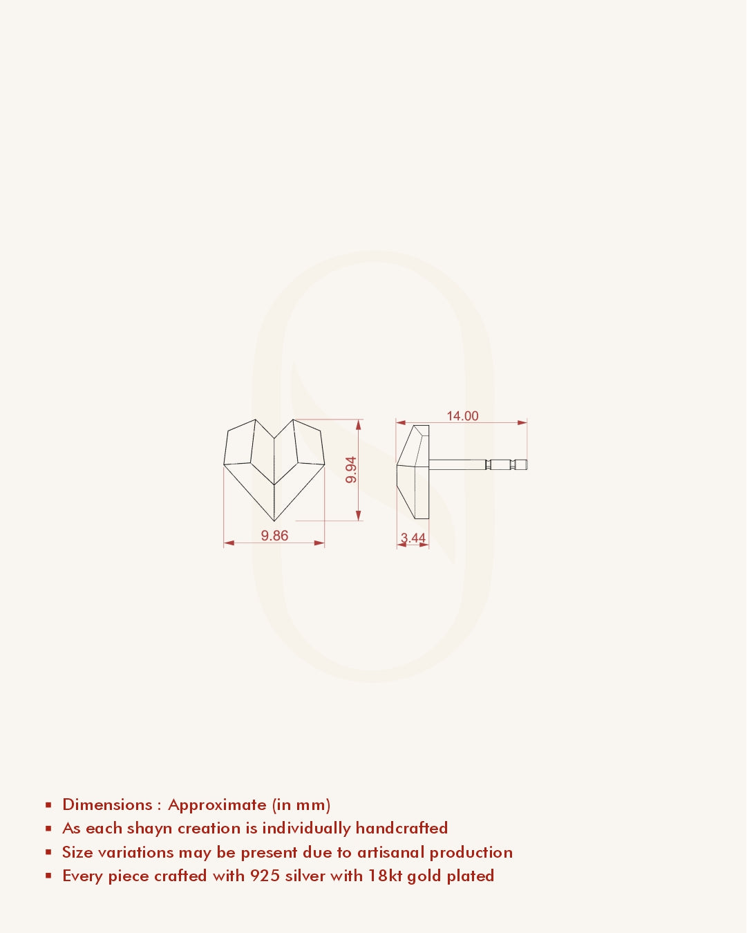 Dazzling Heart Studs