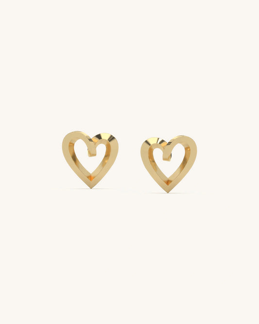 Shimmering Heart Studs