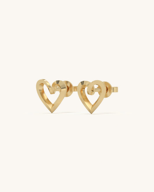 Shimmering Heart Studs