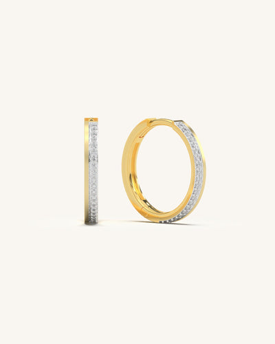 Elegant Moissanite Hoops in 925 Sterling Silver with 18KT Gold Vermeil