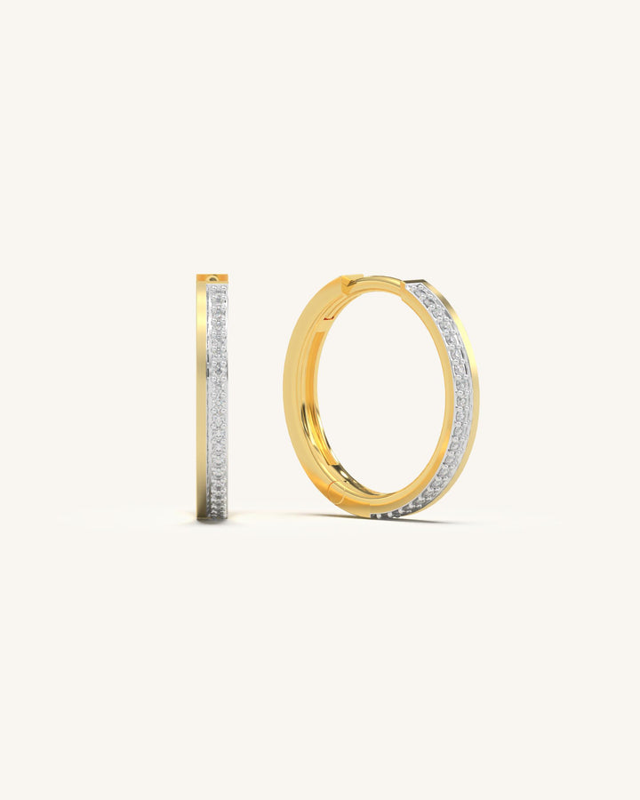 Elegant Moissanite Hoops in 925 Sterling Silver with 18KT Gold Vermeil