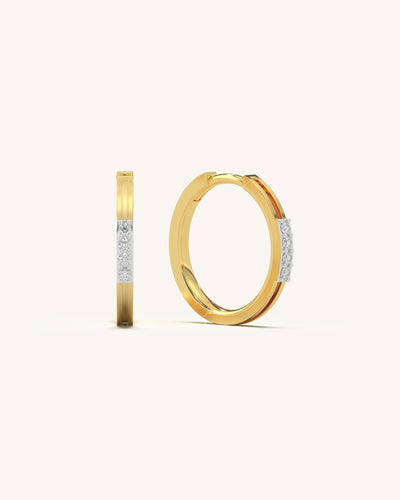 Minimal Diamond Hoops 18K Gold Vermeil with Moissanite Diamonds