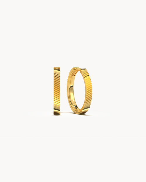 Ribbed Gold Hoops
