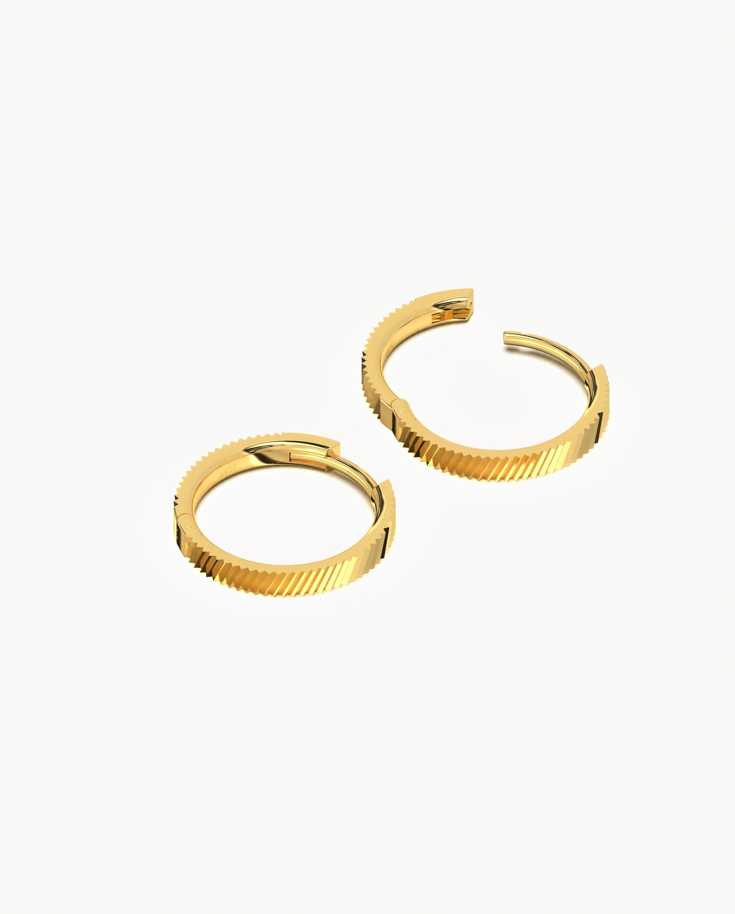 Ribbed Gold Hoops
