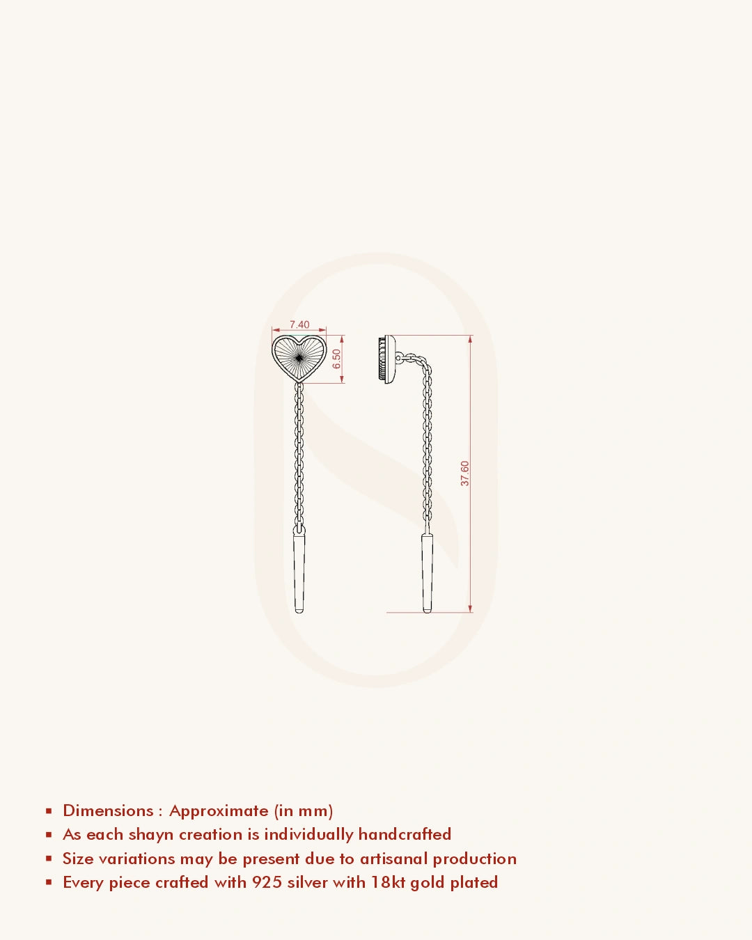 Drop Heart Earrings