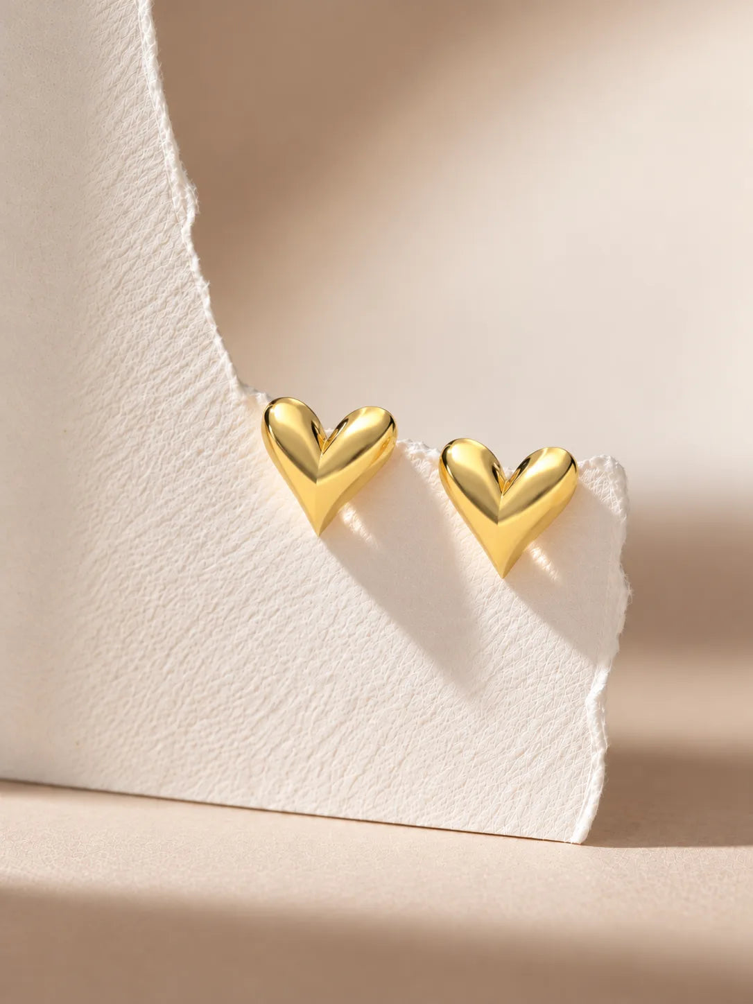 Sterling Silver with Gold Vermeil Heart Studs