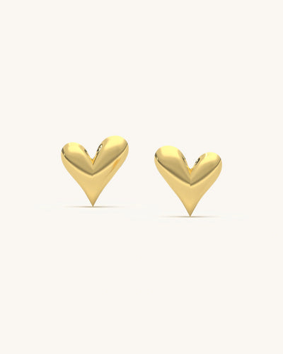 Minimalist 925 Sterling Silver 18KT Gold Vermeil Tiny Heart Studs