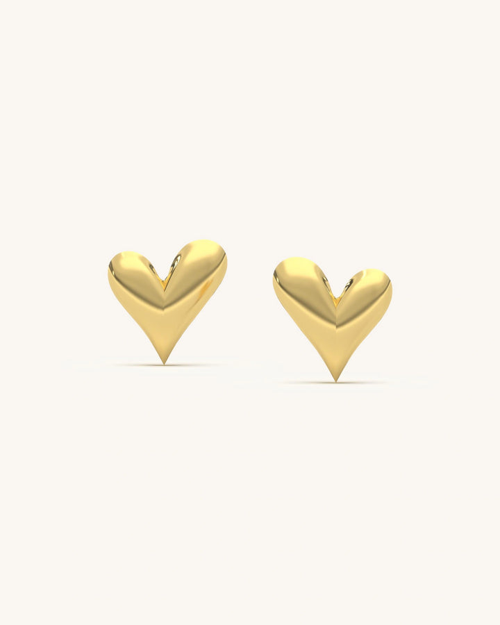 Minimalist 925 Sterling Silver 18KT Gold Vermeil Tiny Heart Studs