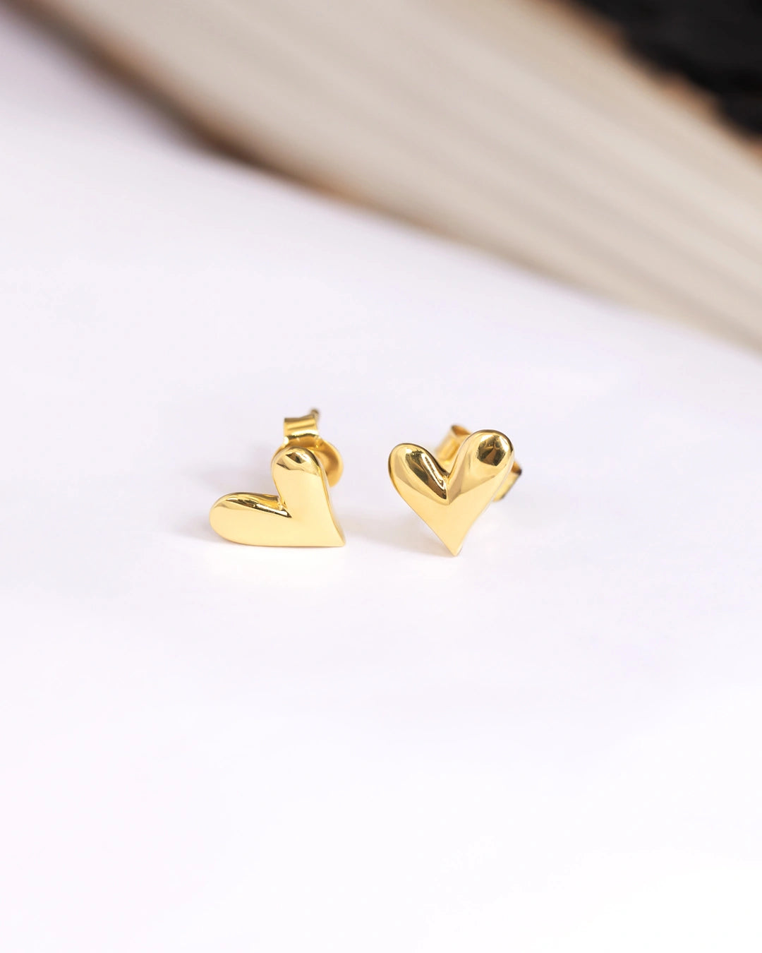 Gold Plated Silver Heart Studs