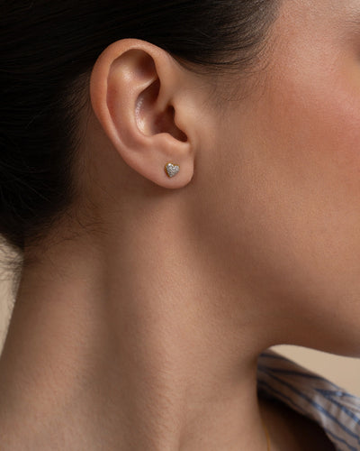 Diamond Heart Studs