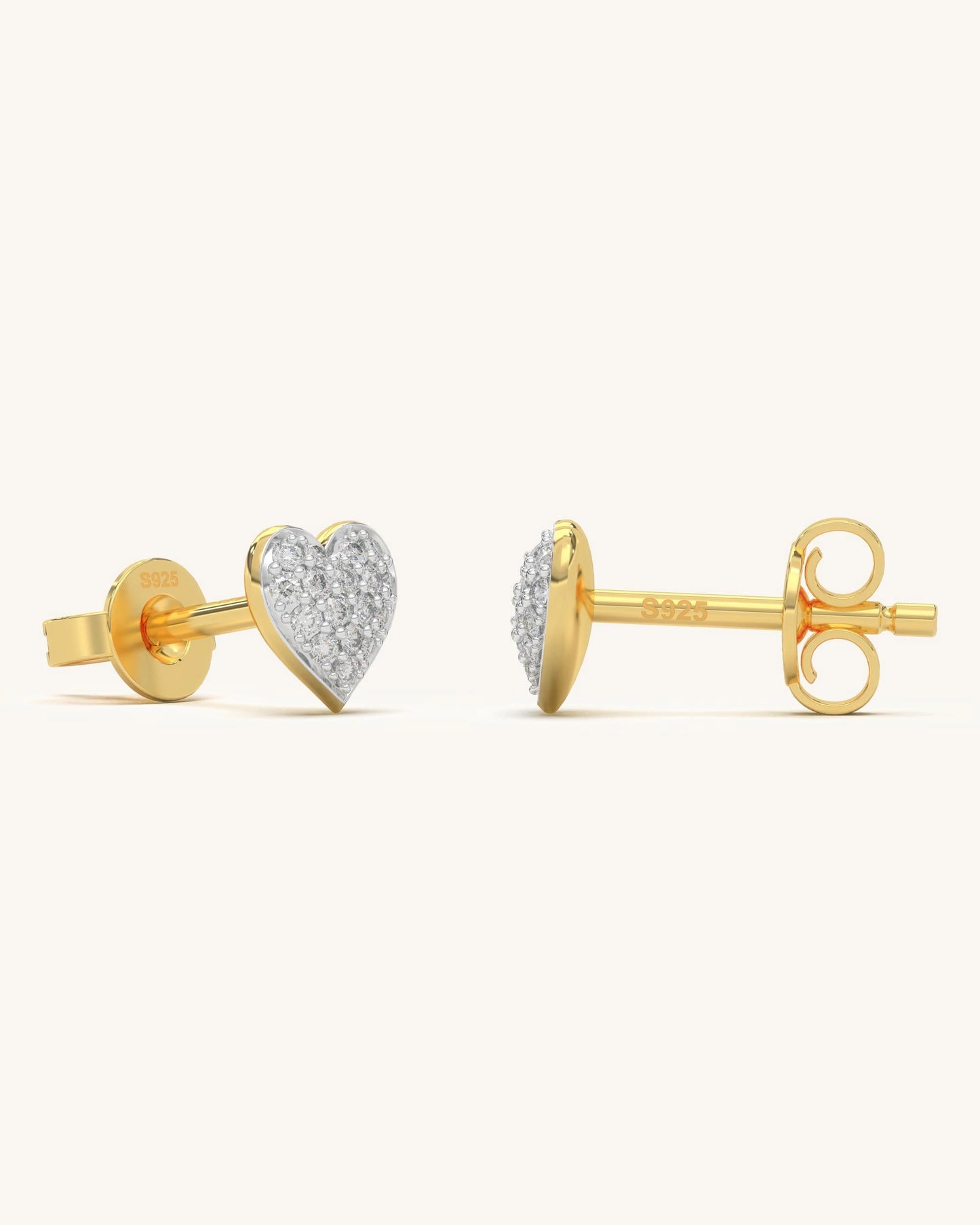 Diamond Heart Studs