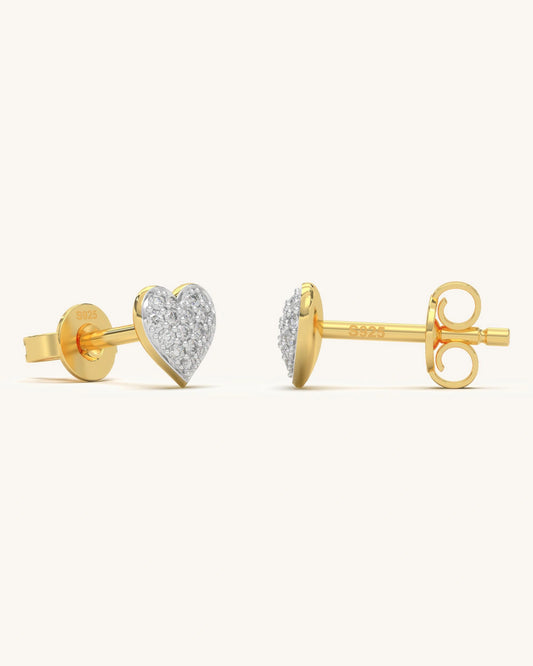 Diamond Heart Studs
