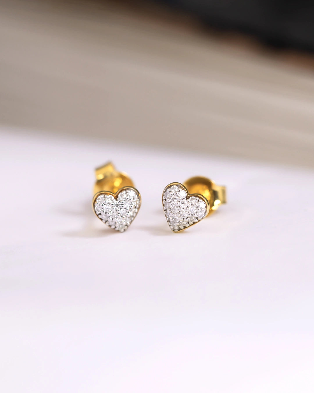 Diamond Heart Studs