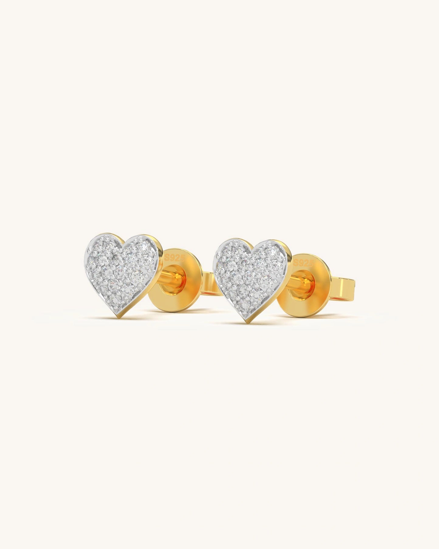 Diamond Heart Studs