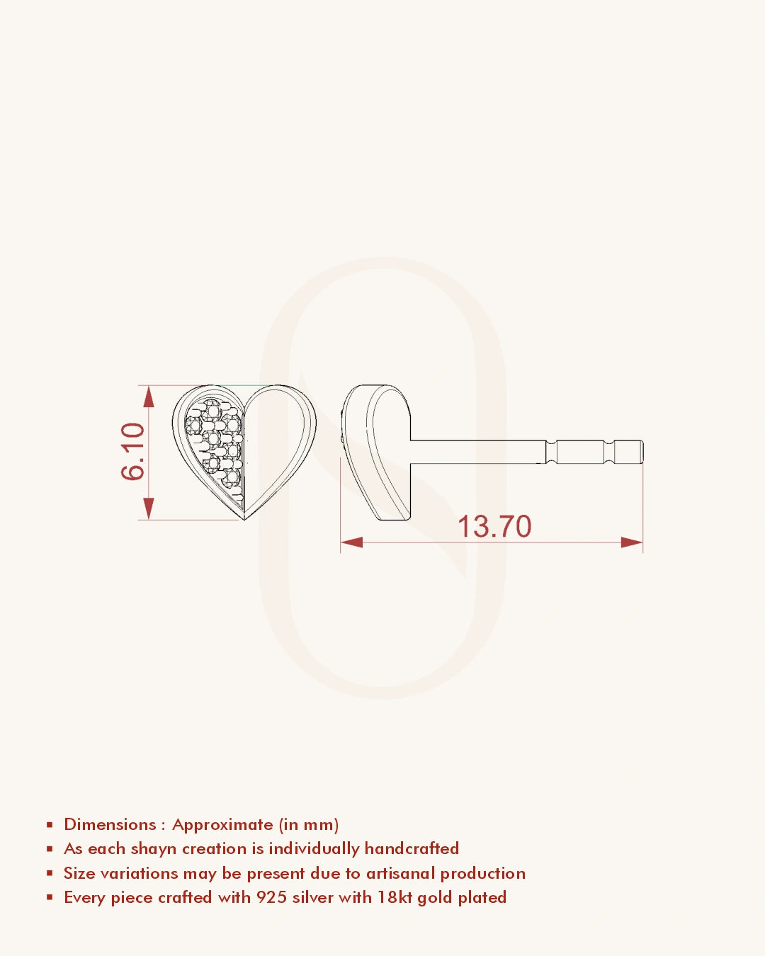 Half Diamond Studs