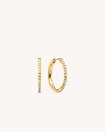 Single Line Diamond Radiant Hoops