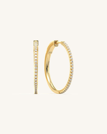 Diamond Accent Single Row Big Hoops