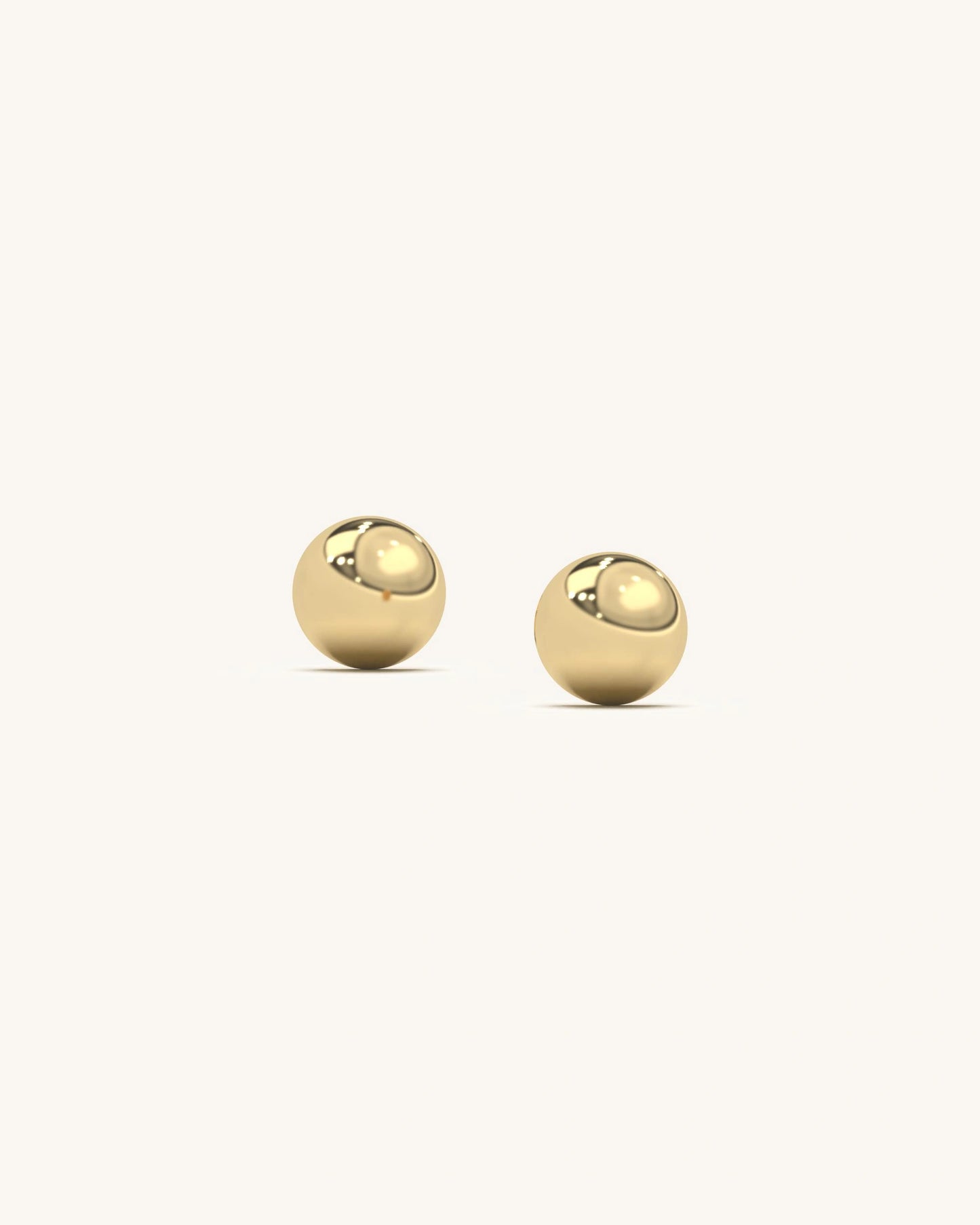 Gold Vermeil  Silver Ball Studs
