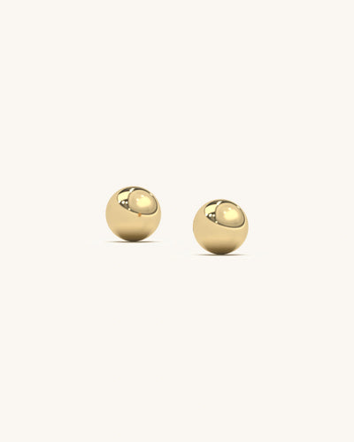 Gold Vermeil  Silver Ball Studs