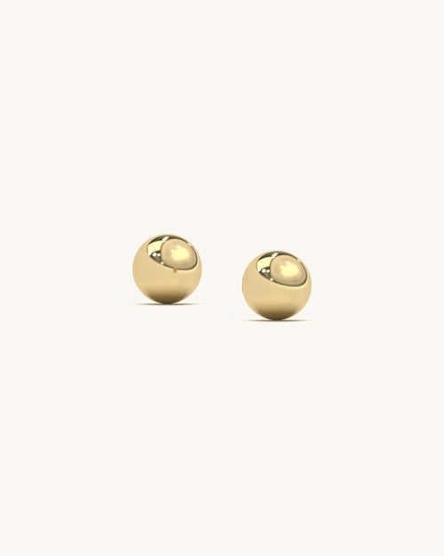 Gold Vermeil  Silver Ball Studs