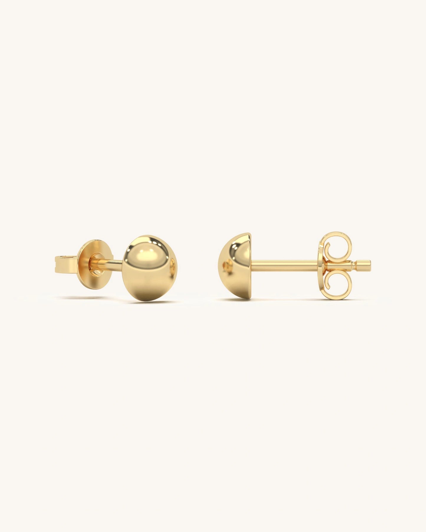 Gold Vermeil  Silver Ball Studs